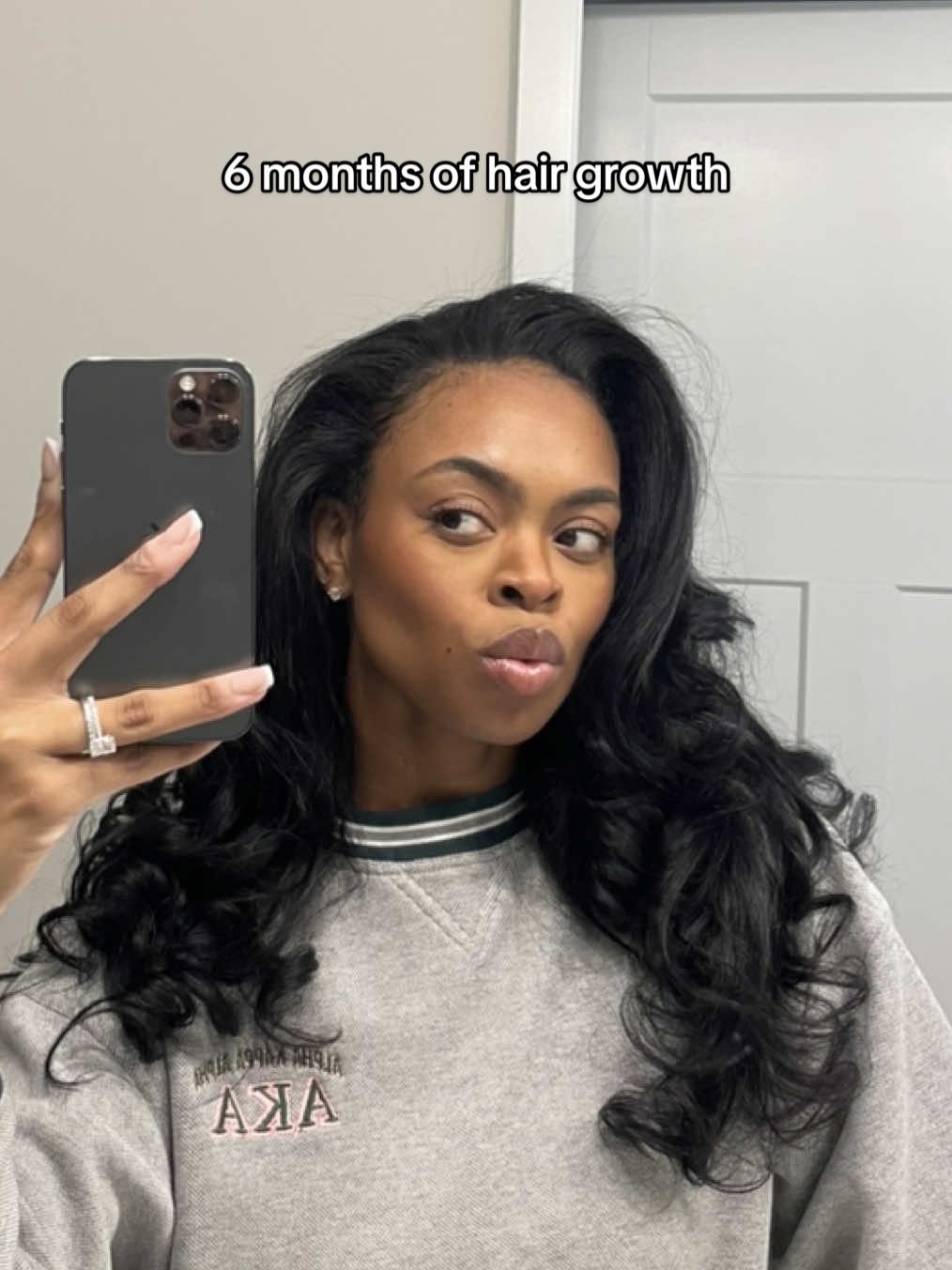 First video was right after I got a major trim in April - really more of a cut - that was long overdue. Never in my life have I seen (my personal) hair growth this apparent within a few months until I started regularly trimming. Let it go and it’ll come back flourishing! Things that helped me with length retention -  -washing every 1.5 weeks (2 max) -keeping my hair moisturized and hydrated through products -low manipulation/low tension styles -oiling my scalp and ends daily (sometimes every other day 🙂)   Happy to answer any questions 🫶🏾 Drop tips that help you grow your hair down below!  #hairgrowthtips  #hairgrowthbeforeandafter #hairgrowthjourney #HairCareTips #lengthretention