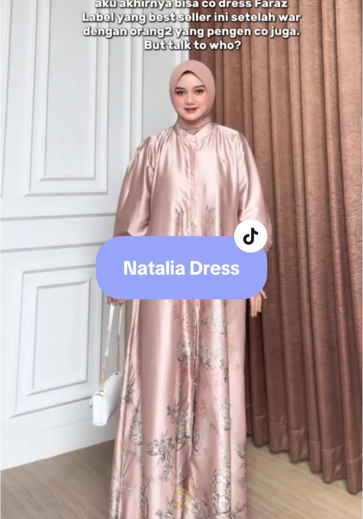Talk to customer faraz label, kalau natalia dress ini masih bisa di order yaaa🥰 #farazlabel #gamiskondangan #fypシ゚viral🖤tiktok #gamislebaran2026 