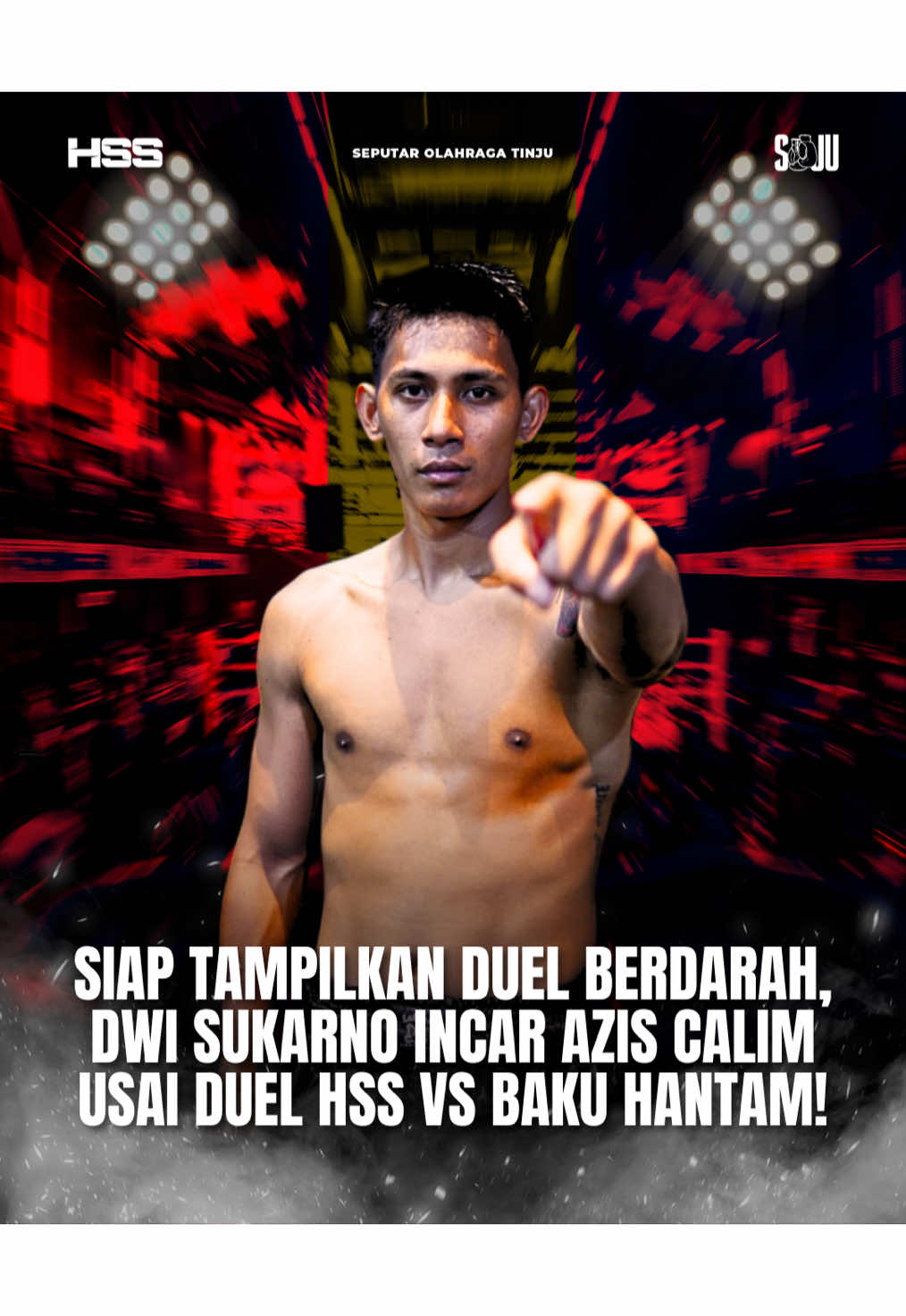 @Superboy langsung menargetkan duel berikutnya lawan @Aziz Calim  pertanyaannya adalah mampukah dia menaklukkan lawannya di HSS vs Baku Hantam nanti? #holywingssportshow #holywingssportnight