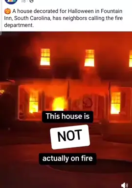 A house decorated for Halloween in Fountain Inn, South Carolina has neighbors calling the fire department.  #halloween #decorations #halloweenlook #southcarolina #foryourpage 