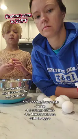 my 8 year old asked if she could tag along and help me cook breakfast this morning. these egg bites are a hit in our house and they can be refrigerated for several days! we hope you enjoy. 🙂 #kids #cooking #breakfast #morning #MomsofTikTok 