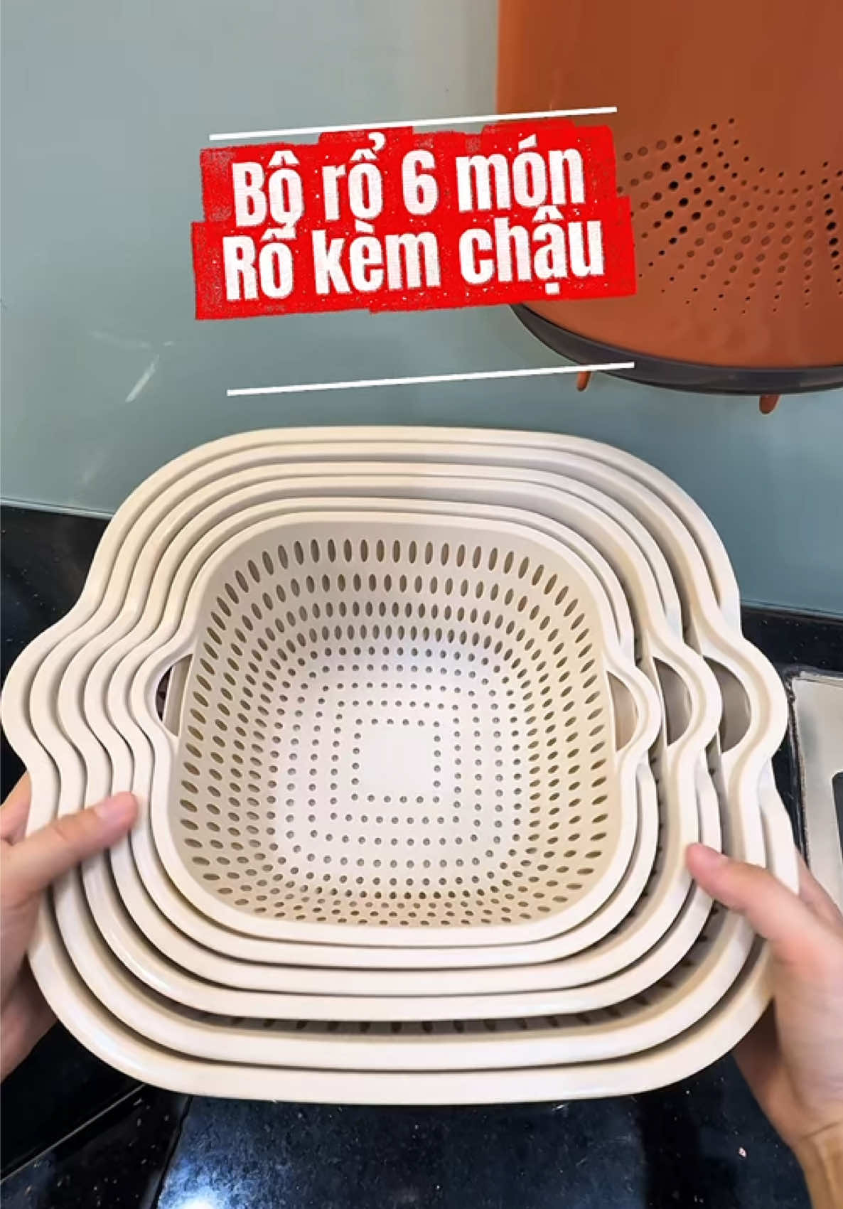 Bộ rổ 6 món kèm chậu, nhựa nguyên sinh cao cấp #boro6monkemchau #ronhua #ronhuakemchau #dungcunhabep #lymreview 