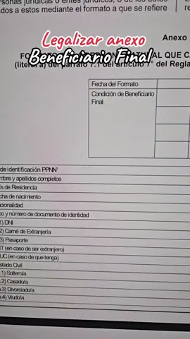 RECUERDA: Legalizar el ANEXO del Formato de la persona natural que califica como Beneficiario Final D.S. N.003_2019_EF SUNAT @Sunat Oficial #contadoresperu #contadoraindependente  #beneficiariofinal #empresasperu #impuestosperu 