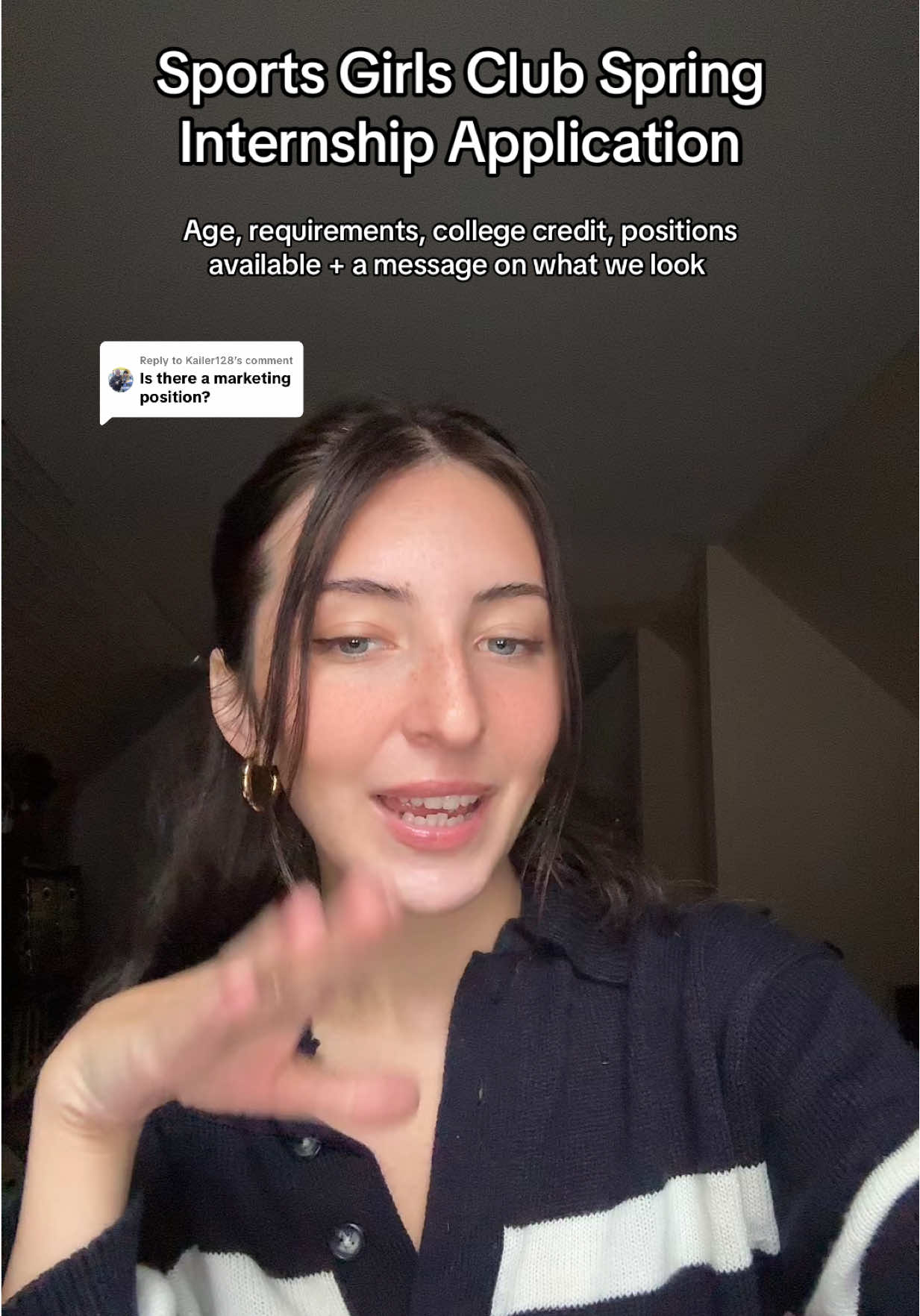 Replying to @Kailer128 Sports Girls Club Spring Internship Application FOLLOW ME FOR MORE ! #sportsgirlsclub #womeninsports #workinginsports #sportsmanagement #sportsmedia 