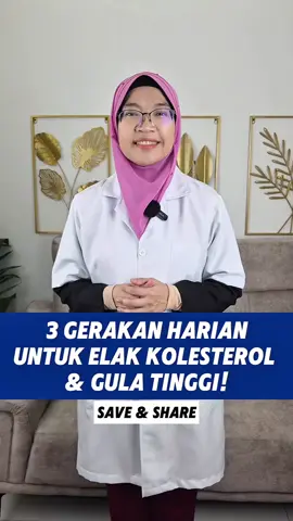 Anda pernah cuba gerakan ni? 3 gerakan ni boleh elak kolesterol dan gula tinggi dalam darah dengan tingkatkan peredaran darah dan tingkatkan metabolisme badan. #kolesterol #cholesterol #senaman #wellness #healthytips 