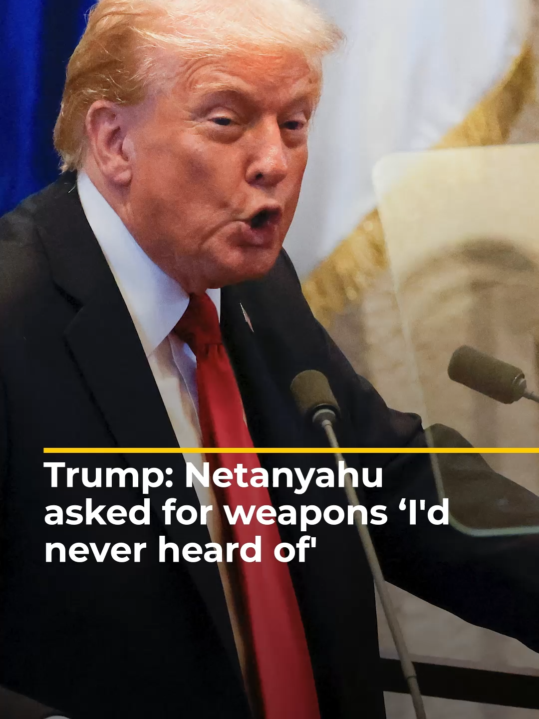 US President Donald Trump told Israel’s parliament that Prime Minister Benjamin Netanyahu had often asked him for weapons during the Gaza war, including “some I’d never heard of.” More than 67,000 people have been killed by Israeli forces in Gaza. #news #breakingnews #Trump