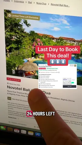 24hs left 🌴 Bali Escape Alert! 🌴📍 Novotel Bali Nusa Dua  6 nights in Nusa Dua from A$929 per room (valued up to A$2,066) ✈️✨ View full video:  @Dan ✈️ Travel Deals & Hacks  👉✨ Visit the link in bio to book 🔗 (T&Cs apply 📌) ✅ Daily breakfast & lunch or dinner  ✅ Free-flow drinks every night 🍹 ✅ 60-min massage per adult 💆‍♀️ ✅ Kids’ club access & spa discounts ✅ Flexible cancellation + travel until Dec 2026 🚨🚨 My Exclusive Promo Codes: T&Cs Apply. 🎡 Klook Travel - Save up to 10% off!  👉 Use: TRIPDEALSDANKLOOK - T&Cs Apply. 🏨 10% off - Luxury Escapes: Hotels, Cruises,Tours & experiences. 👉 Use: TRIPDEALSDAN  🚐 10% off - JUCY & Star RV: Cars, Camper vans & Motorhomes 👉 Use: DANSTRIP  ✈️💼 Don’t forget to share with your travel buddies! Want more travel deals?  👉 Follow me!  ✈️ Share with friends!  💾 Save for later!  👇 Drop a comment! Support my work? ☕ Link in bio! 🚨Important Notice: Dan (@tripdealsdan) provides information for general guidance only and is not a travel agent or professional advisor. Users must conduct their own due diligence, verify details, and secure travel insurance. Prices are indicative, in AUD, and subject to change. ⚠️ Link in Bio Note: This post/link may contain affiliates. I may earn a small commission if you book, at no extra cost to you. Your support helps me keep sharing the best travel deals & hacks 🙏✨ This post is NOT a paid promotion.  Happy travels and good luck finding those amazing deals! 🌍✨ #cheaptravel #balinese #baliholiday #luxuryescapes #luxuryonabudget 