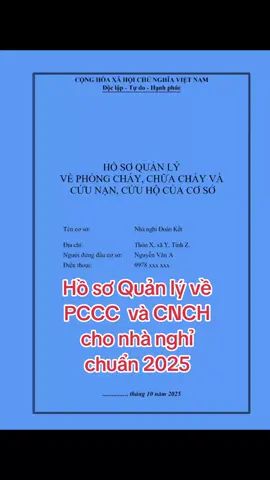💡 Hồ sơ PCCC chuẩn cho cơ sở kinh doanh nhà nghỉ mới nhất 2025.  ☎️ Làm hồ sơ quản lý về phòng cháy, chữa cháy và cứu nạn, cứu hộ của cơ sở đầy đủ, trọn gói.  #phongchaychuachay #sotayphongchay #hosoquanlyvepccc #hosopccc #phuonganchuachay 