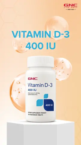 GNC Vitamin D-3 เพียง 650 บาท ใน 1 เม็ด = วิตามิน ดี-3 400 IU นำเข้าจากอเมริกา🇺🇸  #วิตามินดี #vitamind #VitaminD3 #gnclivewell #gncthailand 