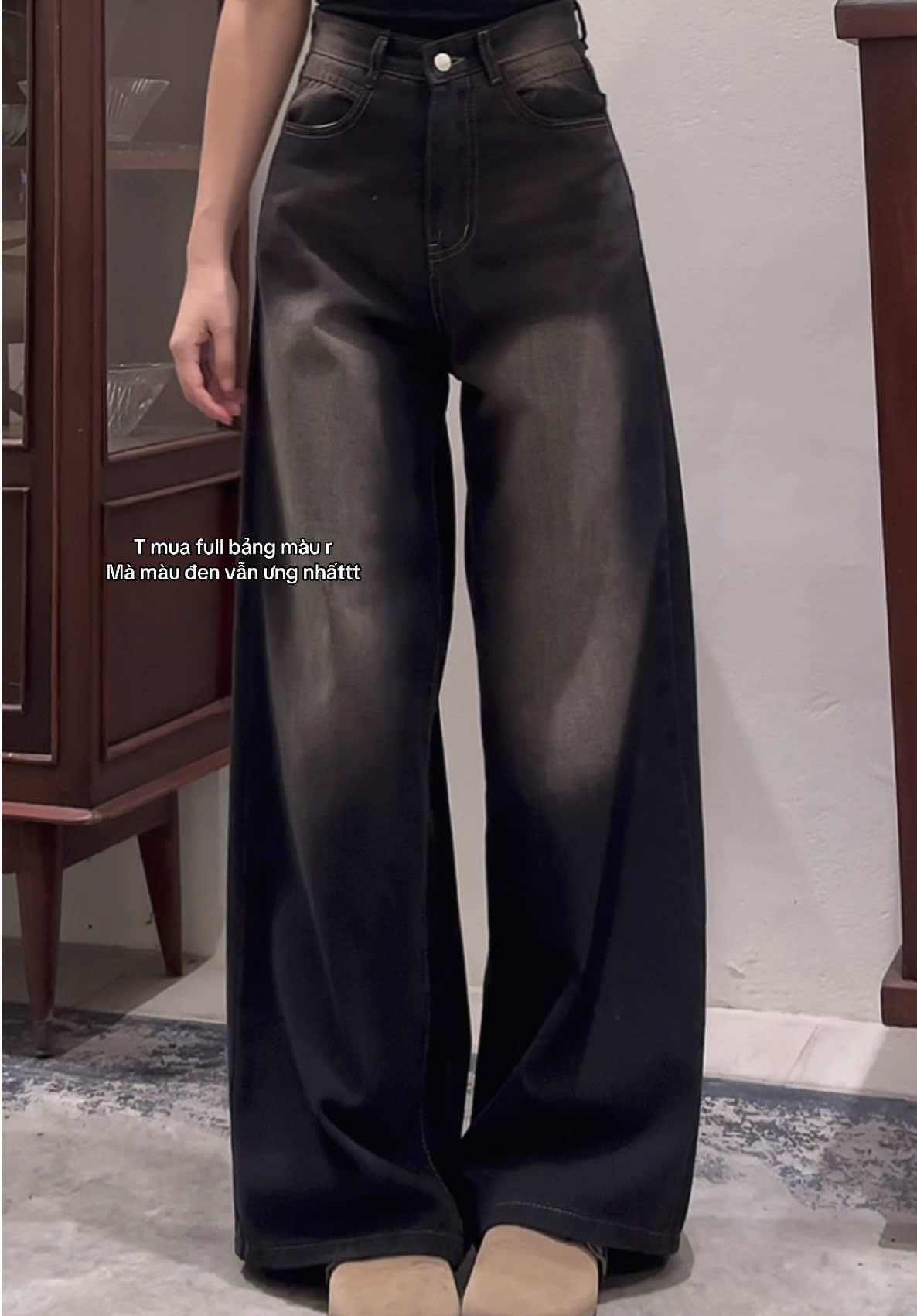 Màu đen đẹp thật sự #quanongsuong #quanongrong #quanjeannu #macdepmoingay #xuhuong 