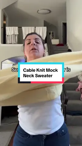 It’s FINALLY sweater weather and this mock neck cable knit sweater is so pretty. It’s very oversized be sure to size down if you want less blousy fit. @Fisace 