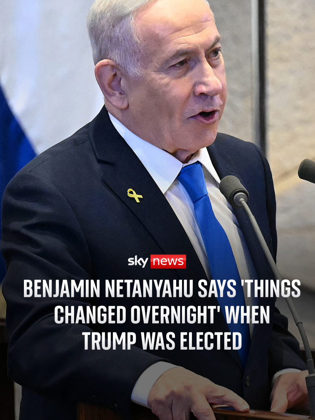 Benjamin Netanyahu says 'things changed overnight' when Trump was elected During his address to the Knesset, the Israeli PM called the first phase of Trump's Gaza peace deal 