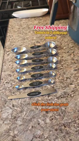 I absolutely love my stainless steel magnetic measuring spoons!! I never have to worry about losing another set.  #kitchengadgets #kitchenutensils #magnetic #measuring #spoons 