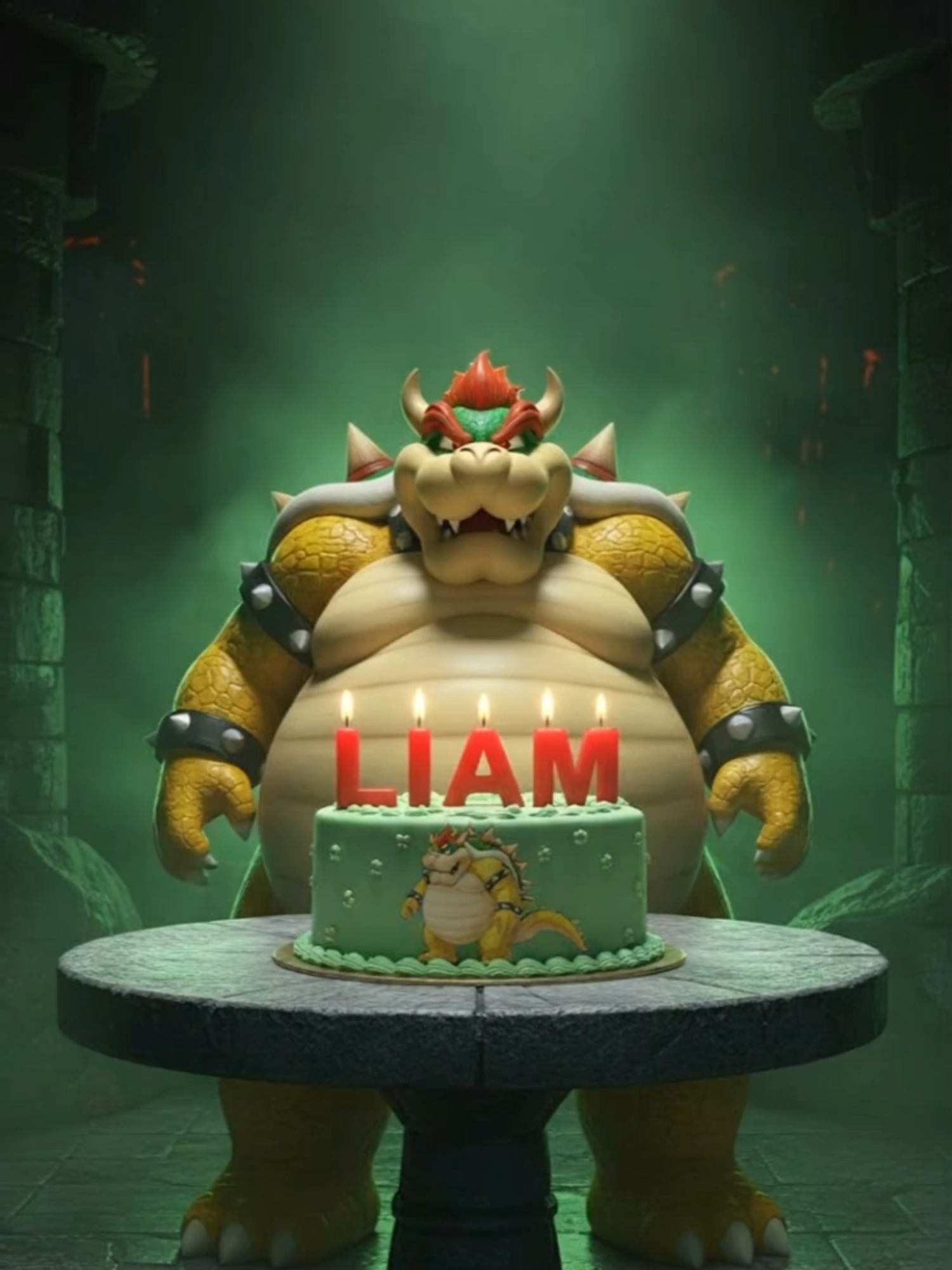 Comment your name👇order from bio📩 Browser Fart King Koopa celebrates LIAM's birthday! “LIAM! Hah! Did someone say… birthday blast? 💨💥” Browser Fart bursts onto the scene, cape fluttering, cheeks puffed — and chaos begins. “I brought the ultimate party power! Stand back… this one’s gonna stink of heroism!” 😎 He strikes a dramatic pose as green smoke fills the air. “May your day be loud, proud, and full of legendary gas!” 🎂💨 #BrowserFart #kingpoopa #mario #godofwar #happybirthday #happybirthdaytoyou