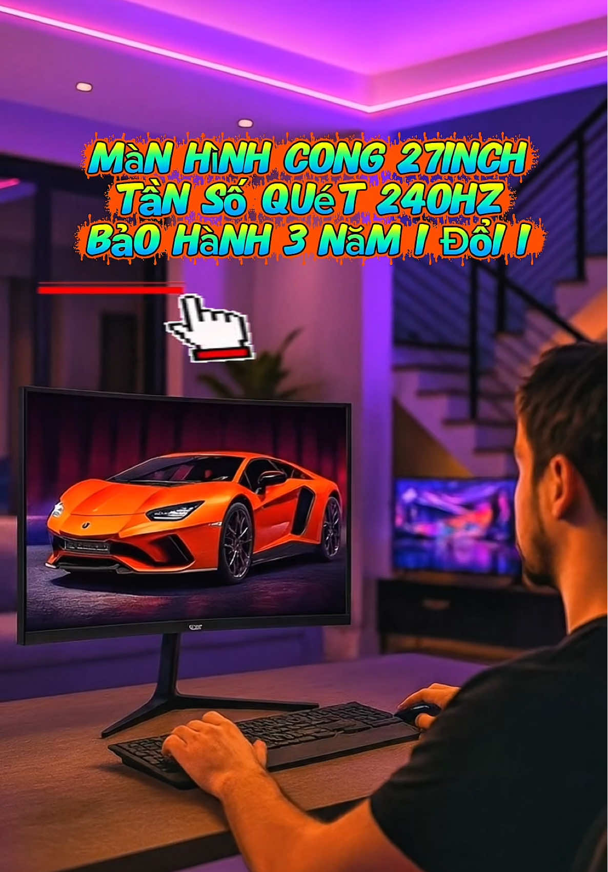 Màn Hình Cong 27inch. Tần Số Quét 240Hz. Bảo Hành 3 Năm 1 Đổi 1 #manhinhcong #xuhuong 