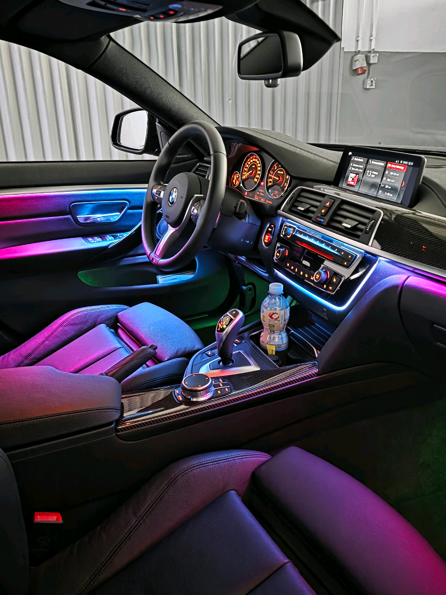 BMW 440i 🔥: Nachrüstung dynamische 2-Zonen Ambientebeleuchtung. #bmw #f36 #440i #m4 #m3 