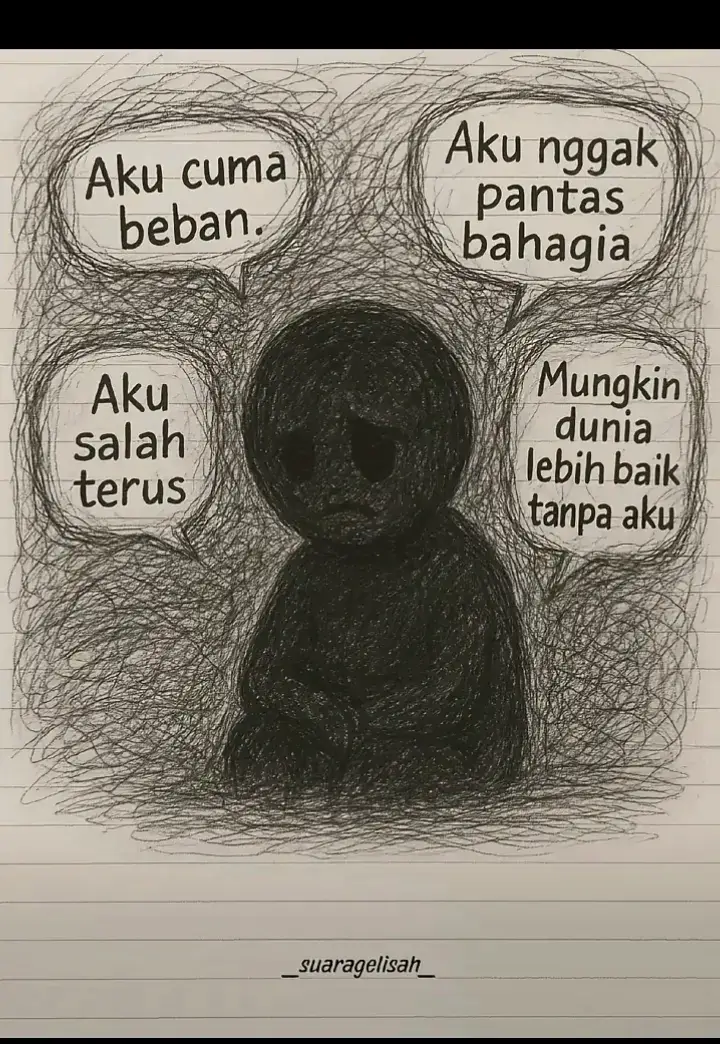 Kadang kita suka lupa kalau diri ini juga manusia. Kita salah sedikit, langsung nyalahin diri sendiri. Kita gagal sekali, langsung ngerasa nggak pantas bahagia. Padahal... nggak ada manusia yang bisa kuat terus. Pikiran kayak 