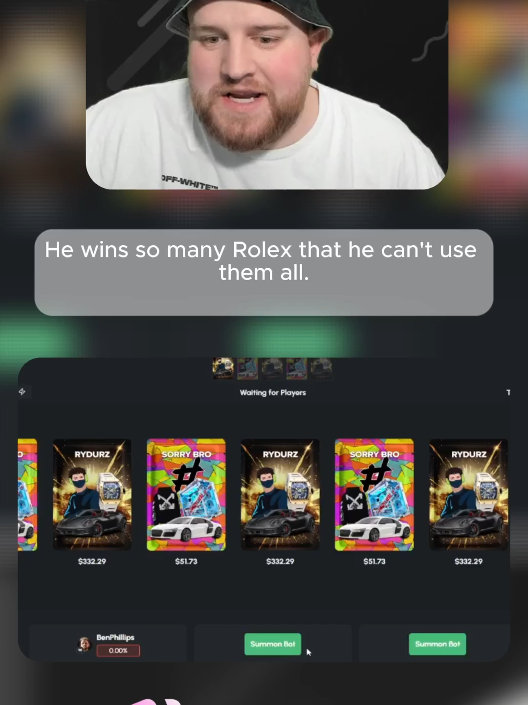 He wins so many Rolex that he can't use them all #foryou