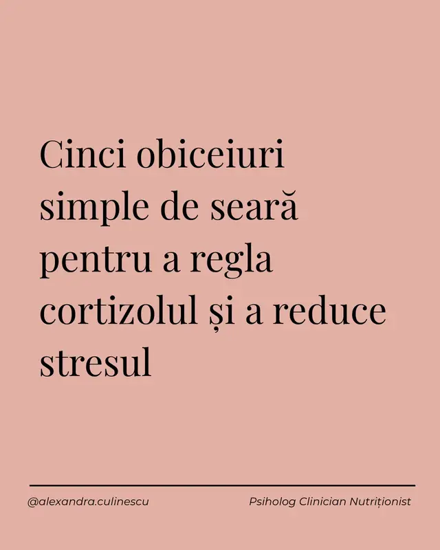 Rutinele de seară nu trebuie să fie complicate. Câteva obiceiuri mici te pot ajuta să îți reglezi ritmul circadian și să îți îmbunătățești capacitatea de a gestiona stresul, printr-un somn mai bun, susținerea echilibrului minte–corp și optimizarea eliberării cortizolului și melatoninei. Aplici deja aceste obiceiuri în rutina ta de seară? Ce alte lucruri ți se par utile? Scrie-mi în comentarii! 👇 #dailyhabits #adrenalfatigue #hpaaxis #hpahealing #cortisol   