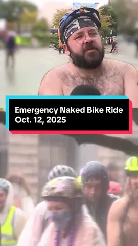 An emergency naked bike ride rolled through the streets of Portland, Oregon on Sunday to protest the “militarization” of the Rose City. Many protesters, some clad in little to nothing braved the cold and rain in support of the cause.  “Our democracy and our freedom is at stake here,” said Millie Phillips. “We are not on fire, we are not burning. It’s just a peaceful protest.” #portland #oregon #news #local #protest