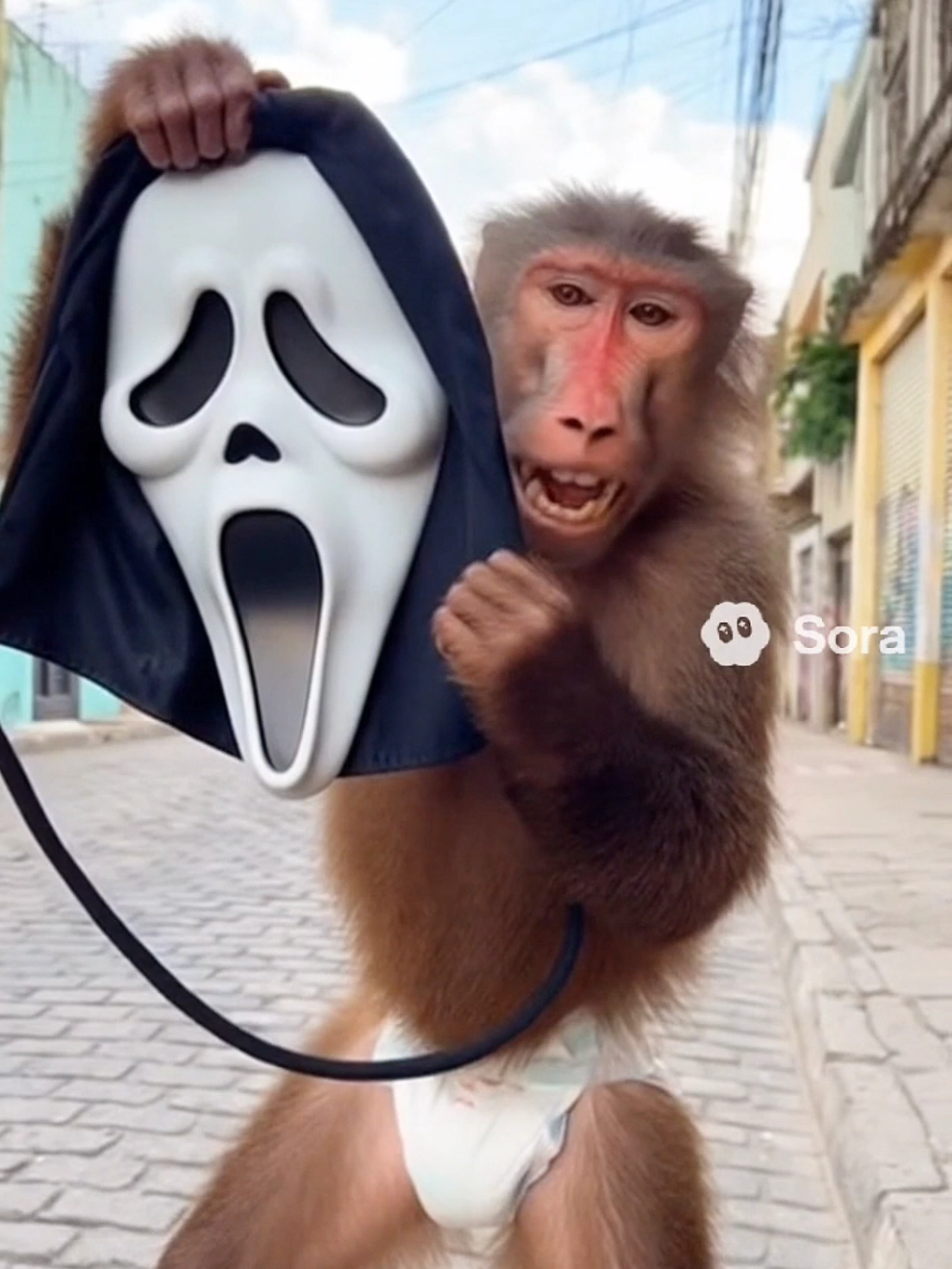 Assustando a vizinhança! #babu #sora2 #sora #vlogs #panico 