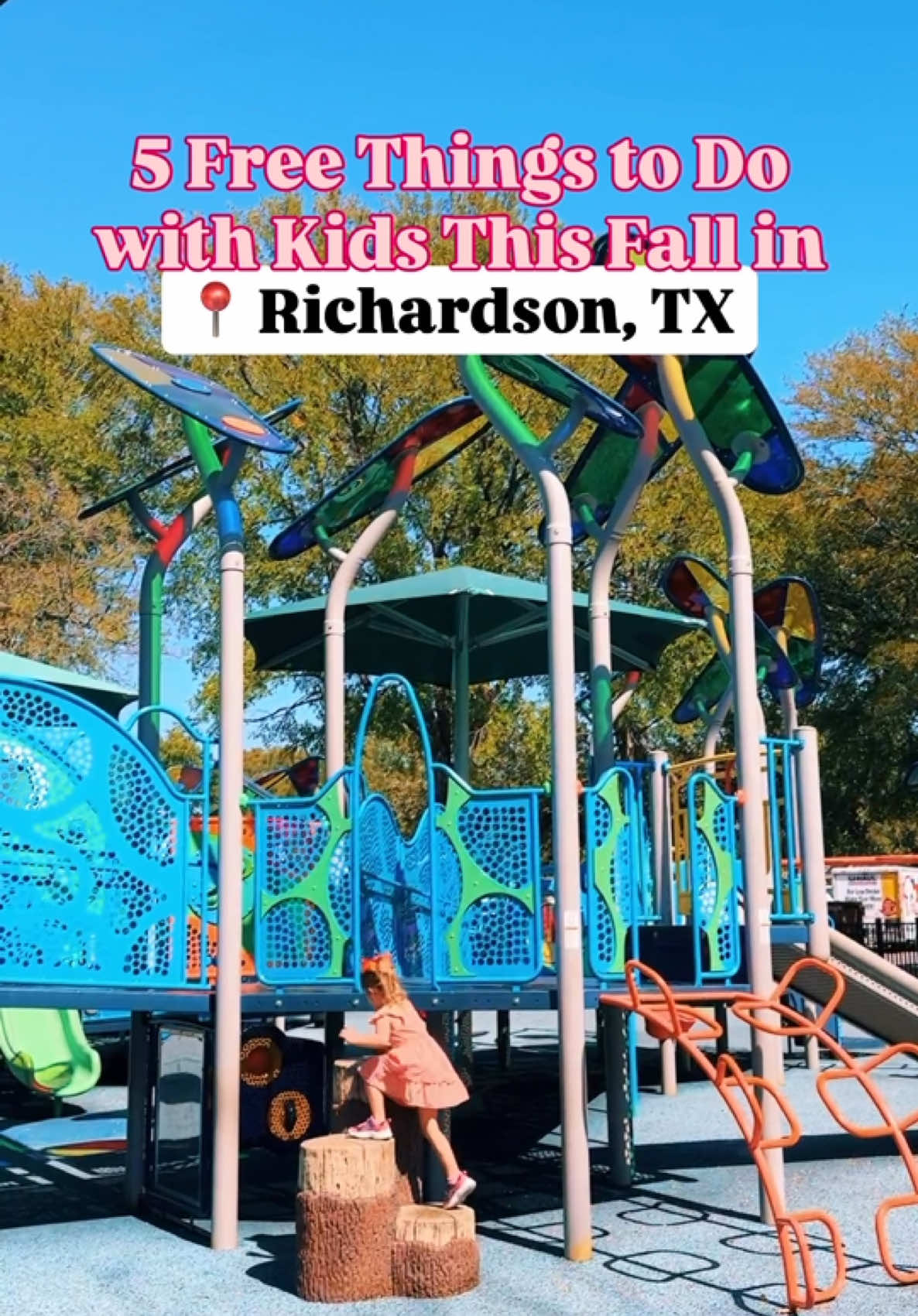 🌟 5 FREE Things to Do This Fall in Richardson, TX 🌟  📍 Richardson, TX 1️⃣ Check out Huffhines Harvest Fest October 18-19 at Huffhines Park in Richardson! This FREE family and dog friendly festival will feature pumpkin decorating, a costume contest, petting zoo, face painting, food & drink vendors, a marketplace, and more! 🎃  2️⃣ Visit the beautiful new playground at Foxboro Park! We love the multiple climbing walls, shade structures, and separate play areas for big kids and toddlers.  3️⃣ Take a puppy yoga class at Pawtoberfest, the dog-centric section of Huffhines Harvest Fest, on Saturday, October October 18 at 10:00 a.m. Bonus: all the puppies brought in for this event will be adoptable! 🐶 4️⃣ Spring Creek Nature Area has beautiful, shaded trails plus bridges and a creek! 5️⃣ Ann Eisemann Inclusive Playground at Cottonwood Park is an amazing gated playground with restrooms.