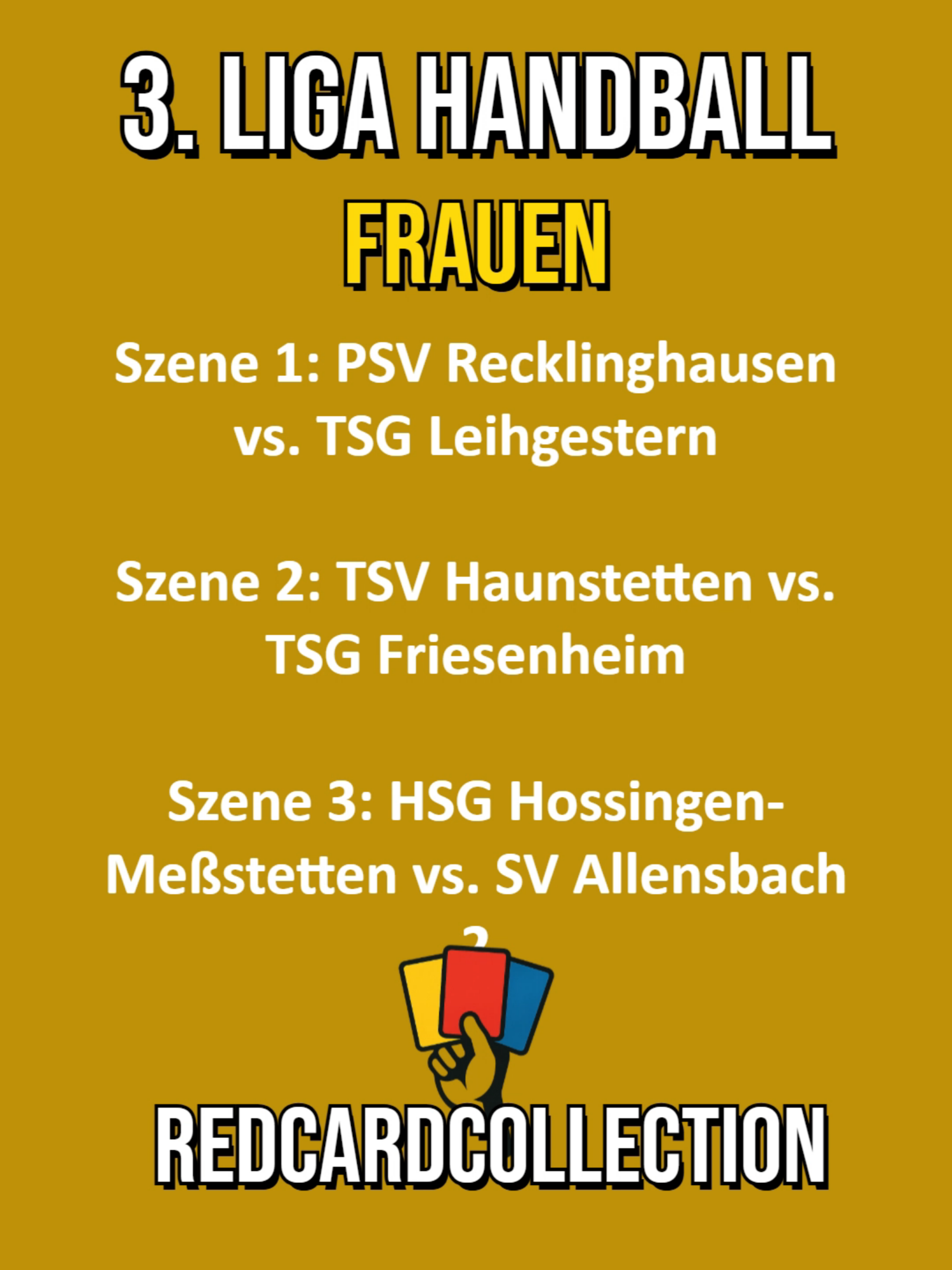 🚨🟥TikTok-Referees aufgepasst! 🟥🚨   Heute mal 3 Szenen nachmittags! Welche war für dich die deutlichste Strafe?   In diesen Situationen werden rote Karten gegeben - aber wie hättest du als Schiedsrichter entschieden? 🤔   Schau dir die Szene an und bewerte selbst! Schreib in die Kommentare, ob du auch Rot gezeigt hättest oder was deine Entscheidung gewesen wäre! 🟥👇🏼   3. Liga Frauen: PSV Recklinghausen vs. TSG Leihgestern TSV Haunstetten vs. TSG Friesenheim   Verbandsliga Baden-Württemberg: HSG Hossingen-Meßstetten vs. SV Allensbach 2   #referee #handball #handballpassion #redcard #fyp #collection #whatwouldyoudecide