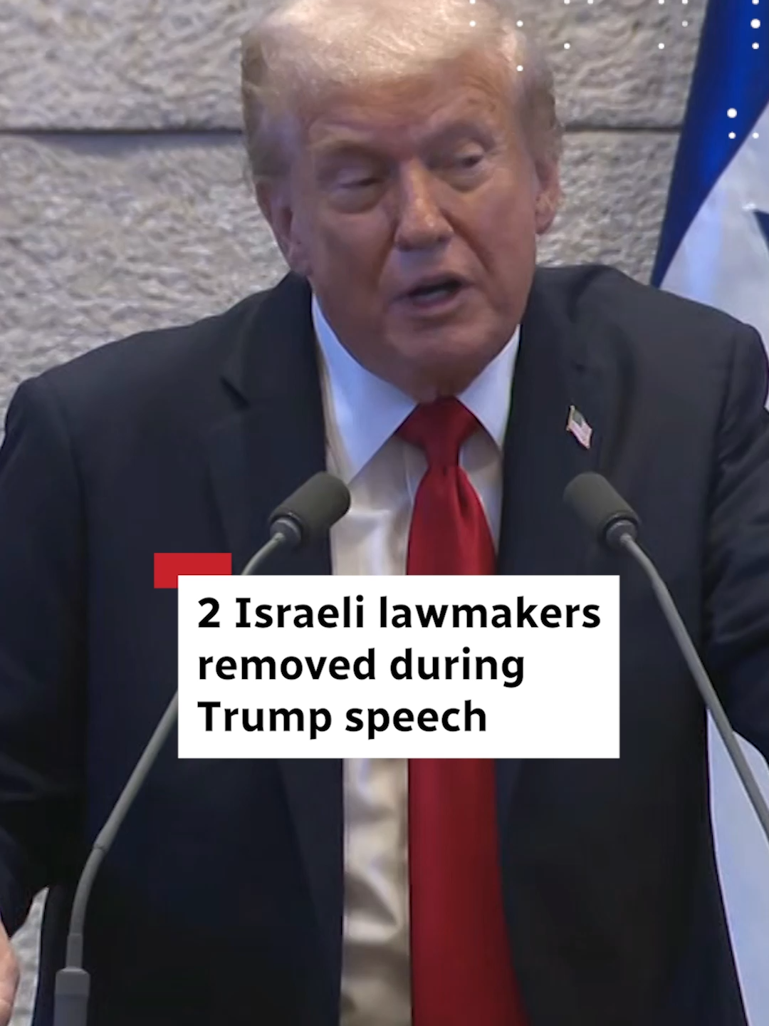 Two members of Israel’s Knesset were removed after interrupting U.S. President Donald Trump’s speech to parliament, calling out and holding up signs that appeared to say ‘Recognize Palestine.’  Trump spoke to Israeli lawmakers Monday following the exchange of Israeli hostages for Palestinian prisoners as part of the first phase of a peace deal. #DonaldTrump #Israel #Hamas #Moment #CBCNews