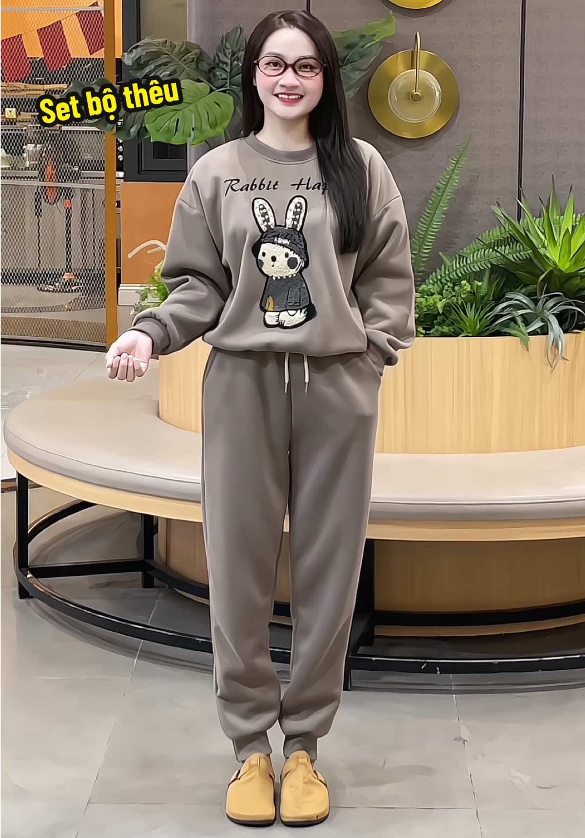 Set bộ nỉ 2 da dày set thêu thỏ day dặn#hangchaycanh #setboninu #boni2da 