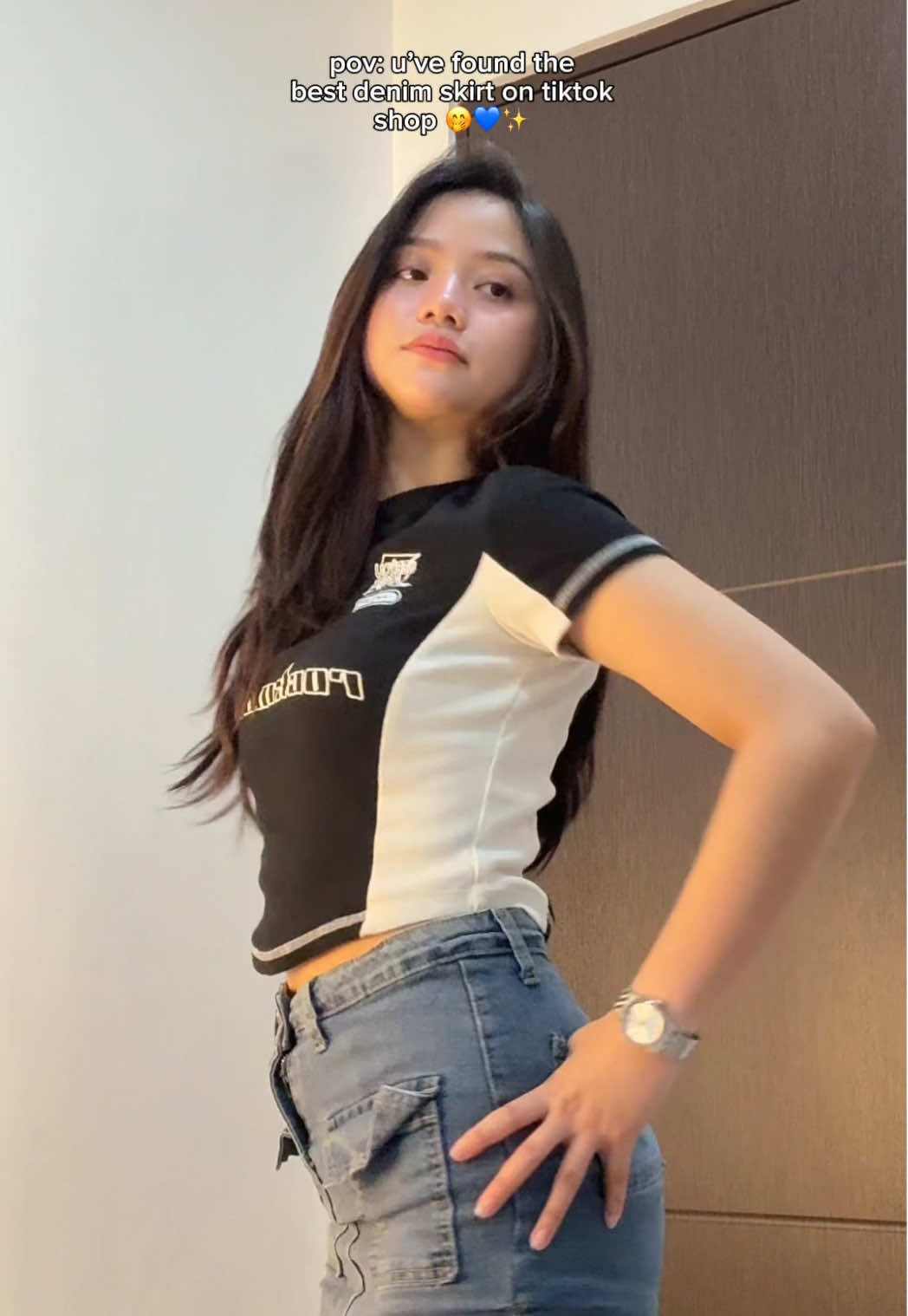 Replying to @Forever Queen eto na yung skort, di na para i-gatekeep pa! 😝🫶🏻✨  #denimskirt #blue #stretchable #TikTokFashion #fyp 