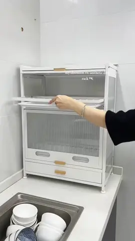 New Minimalist Dish Rack Organizer!✨ #dishrack #dishorganizer #dishdrainer #dishcabinet #dishrackorganizer 