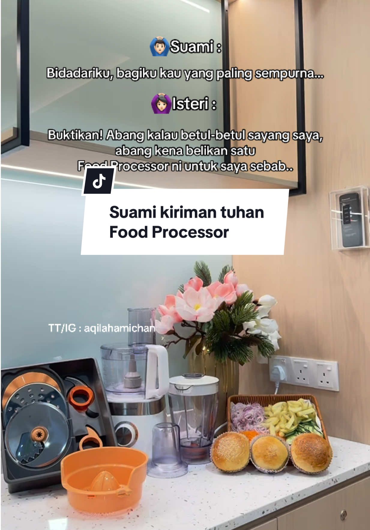 Bukan cincin, bukan handbag… tapi suami kiriman Tuhan belikan food processor! 🥰 Yang penting, hati (dan dapur) bahagia 😆🍳 #FoodProcessorAmway #MasakSenang #PhillipsFoodProcessorAmway #AmwayMalaysia #31Fungsi 