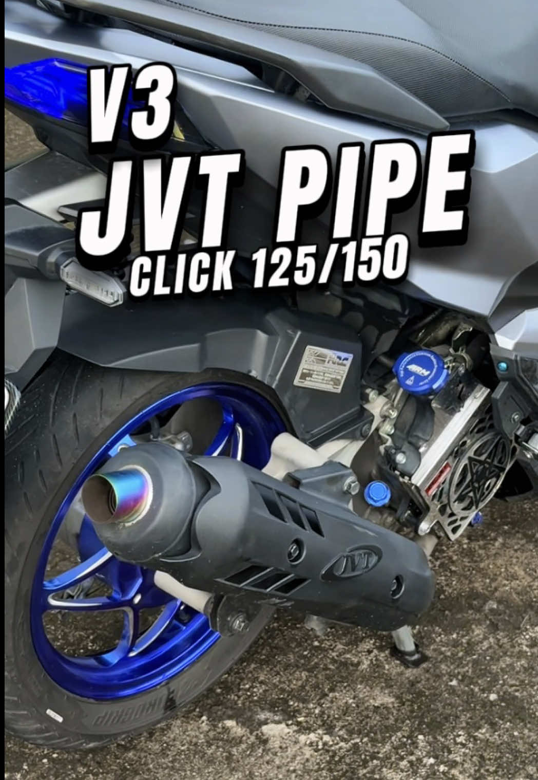 JVT PIPE V3 CLICK 125/150🔥 Ganda ng tunog shesshs👌 #jvtpipev3 #jvtpipe #jvt #click125 #hondaclick125i 