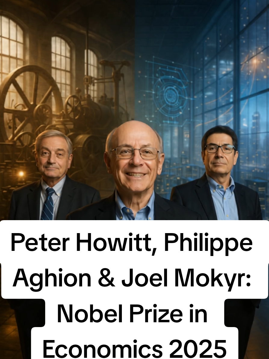 October 13, 2025 — Peter Howitt, Joel Mokyr & Philippe Aghion win the Nobel Prize in Economics 🏛️   For explaining how innovation and “creative destruction” fuel growth — and why stagnation must be fought.   Follow for economic ideas that push the world forward. #NobelEconomics2025 #Innovation #EconomicGrowth #CreativeDestruction #EconomicsTok 