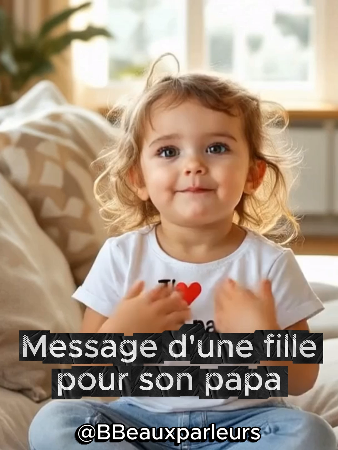 Message d'une petite fille pour son papa ❤️. Elle a raison ? #papa #amour #fille #père  (vidéo réalisée avec IA)