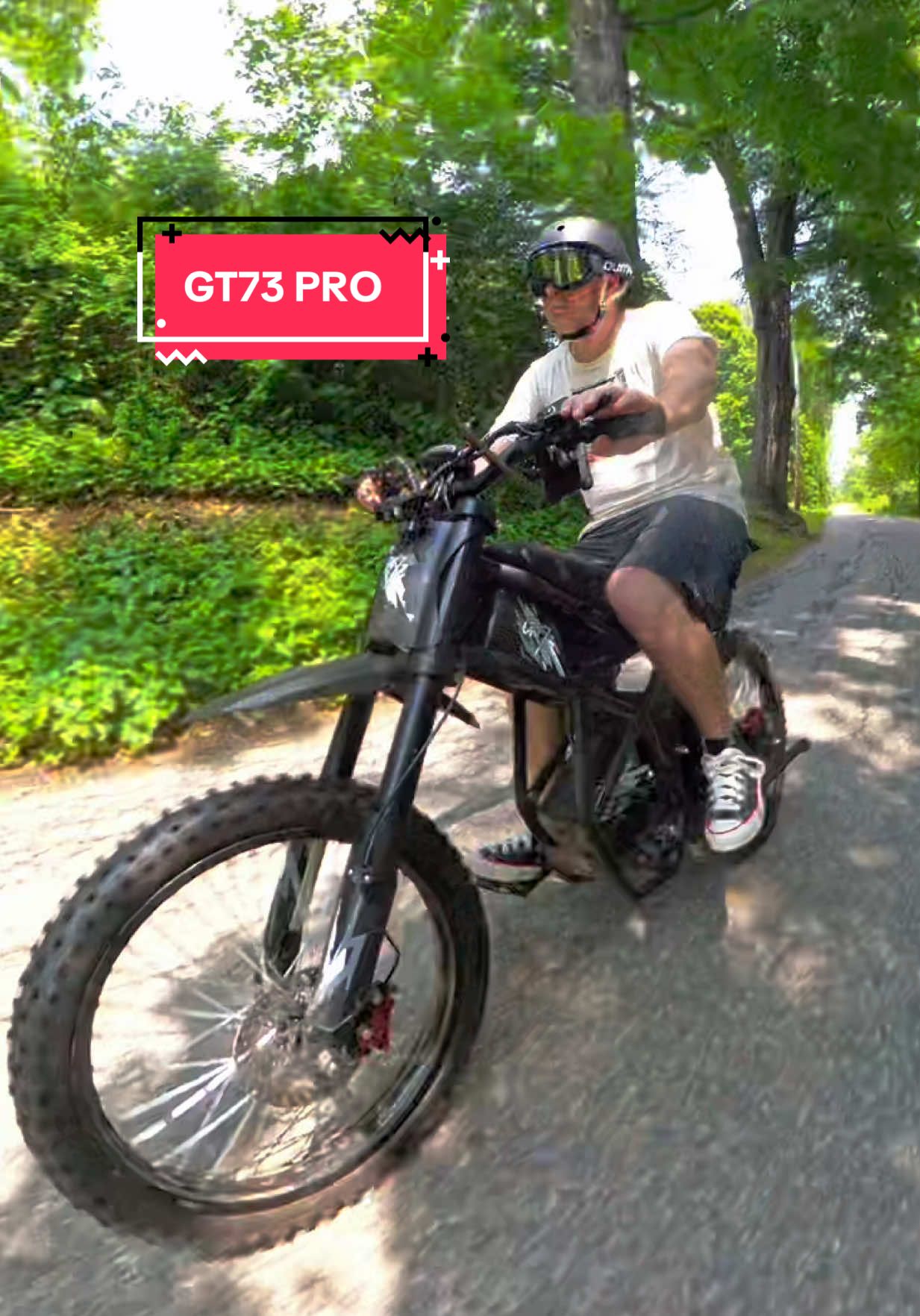 I love the GT73 pro! It’s fast. It’s fun up to 50 mph on the pro!! This dirtbike E bike is great for trailblazing! #ebike #wheelie #surron #dirtbike #gt73pro 