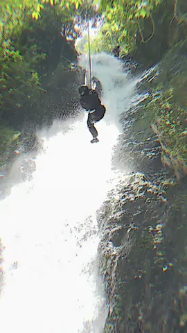 Waterfall? Check. Backflip? Checked ✅ @karyatravel.borneo  #canyoneering #fyp #monggilandwaterfall 