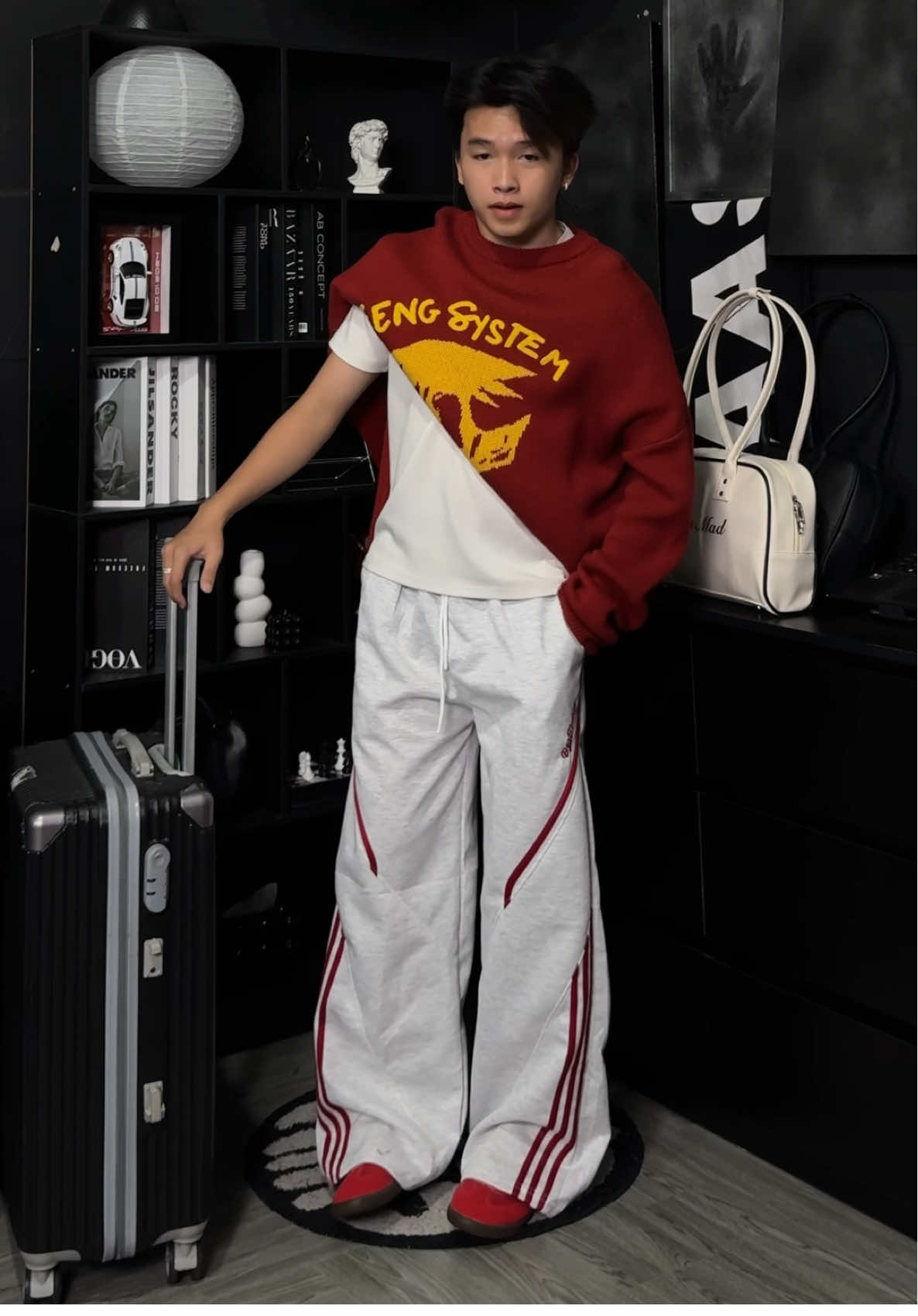 QUẦN FORM RỘNG NỈ 2 DA PHỐI 3 SỌC ĐEN STUDIO #quanongrong #quanniongsuong #quanniongrong #quanphoisoc #denstudio 