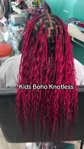 Kids Boho Knotless 🍁🍁#tinleypark #calumetcity #kidsbraids #kidsbraidedstyles #tiktokpartner 