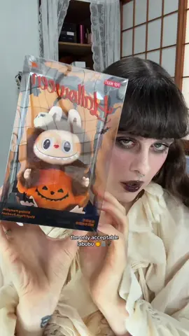 halloween pumpkin labubu 🥺🎃🖤 from @Whoopea@IG: Whoopeaofficial (code GHOUL12) !! gifted ! #popmart #labubu #gothmakeup #gothfashion #japanlife 