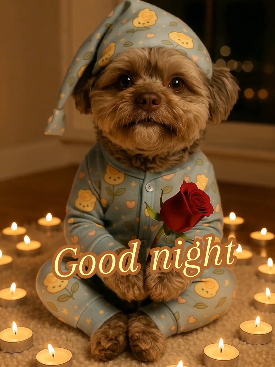 Wenn ich könnte, würde ich dir heute Nacht eine Rose bringen – nur um dein Lächeln zu sehen.🌹🥰🌜 #goodnight #gutenacht #dogsoftiktok #dogtok #duplo 