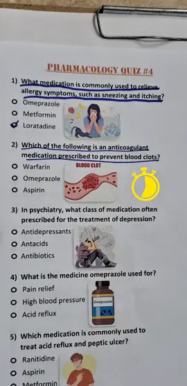 Pharmacology Quiz. Don’t scroll answer the last one. #medical #medicalstudents #nurse #quiz #medicine 