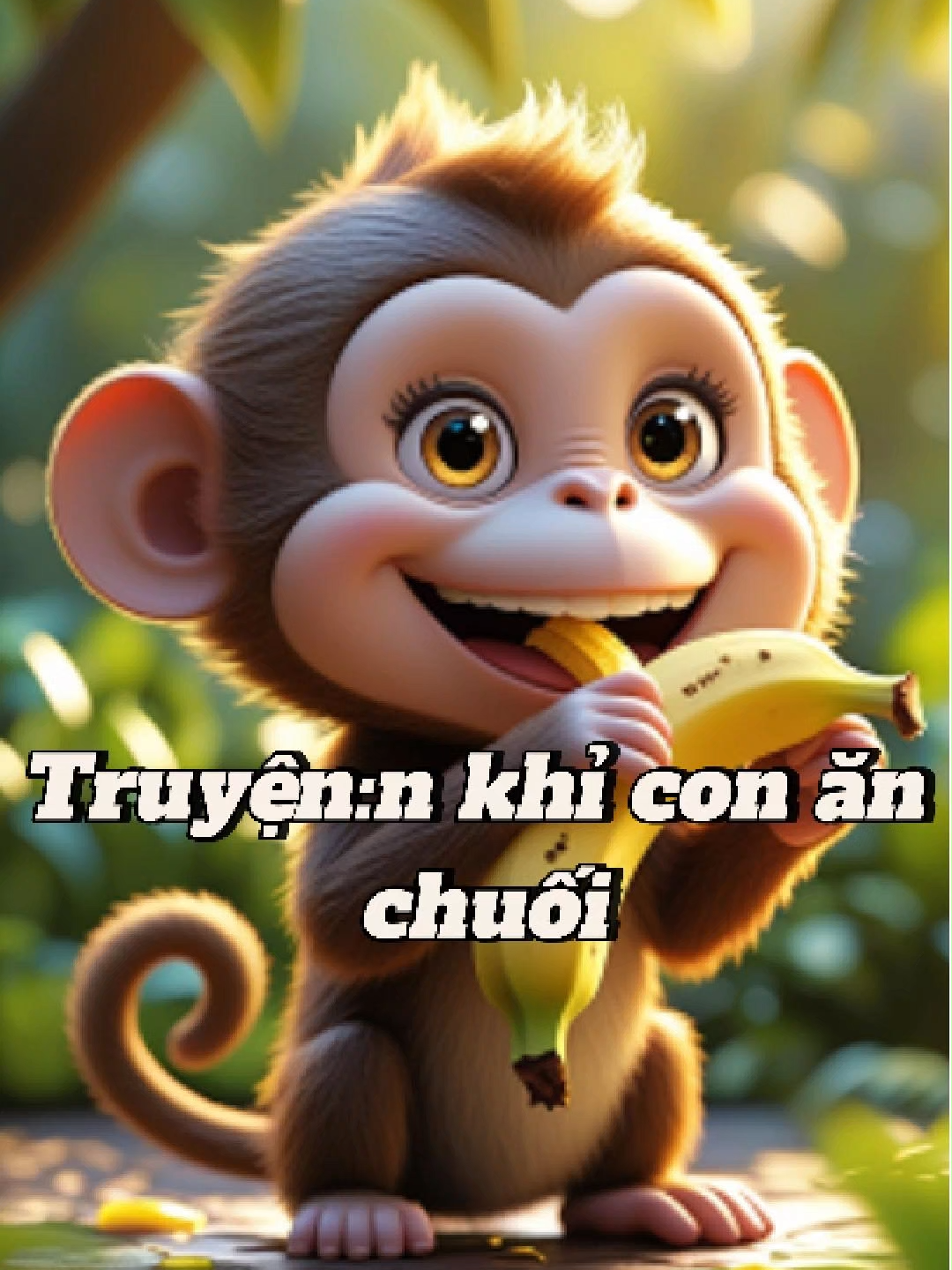 khỉ con ăn chuối #xuanthotruyen #mamnongiaitri #mamnon