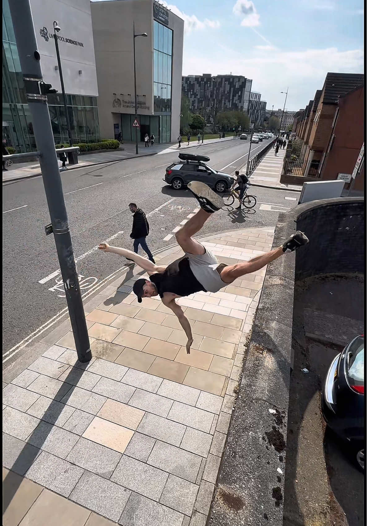 Cyclist fault #parkour #pov #adammarr 