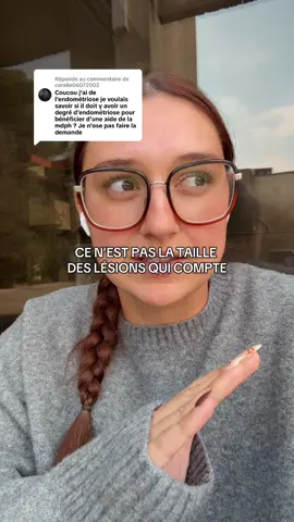 Réponse à @coralie06072002 j’ai eu pleins de questions de ce genre donc il faut sachez que ce n’est pas l’importance de votre endométriose que la mdph prend en compte mais bien l’importance de vos symptômes #mdph #endometriose #maladiechronique 