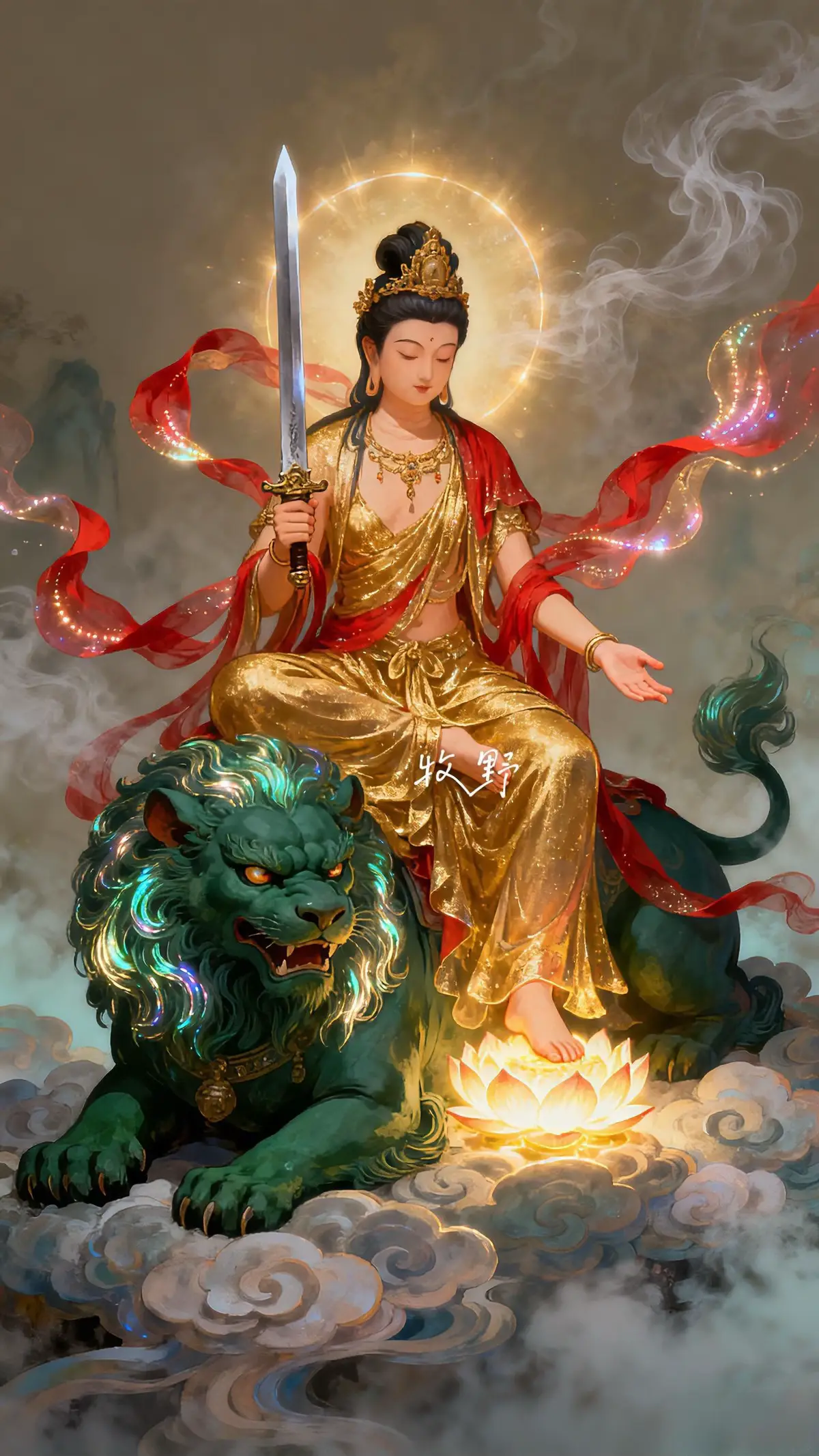 Nguyện ngài có thể dùng thanh gươm trí tuệ phá tan sự mê muội của thế gian, khai mở trí tuệ, đạt được sự thanh thản vĩnh hằng #adiđàphật 