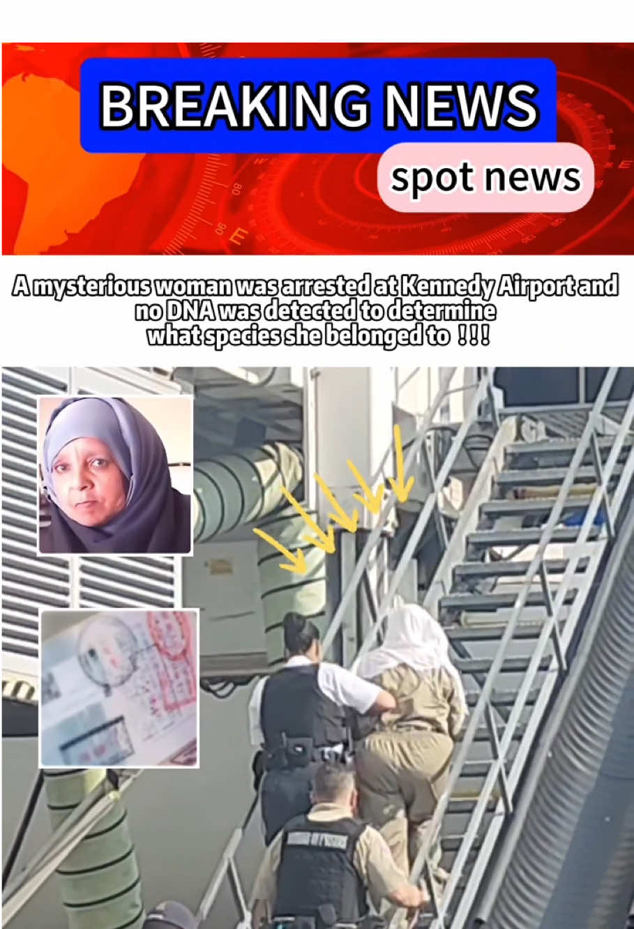 A mysterious woman was arrested at Kennedy Airport and  no DNA was detected to determine  what species she belonged to  ! ! !#News #New York #USA #Airport #Kennedy Airport 
