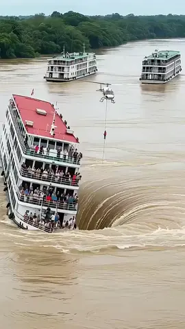 Boat Trapped in a River Whirlpool as Strong Currents Pull It In!