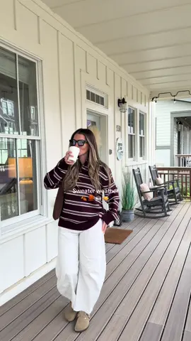 My favorite time of year ☕️ #fall #sweaterweather #cozyvibes #coffeetiktok #falloutfits  @Oak and Fort @Free People @BIRKENSTOCK USA @Dolce Vita Footwear 
