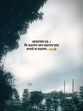 আফসোস হয়..! কি করলাম'কেন করলাম'কার জন্যই বা করলাম...!😅❤️‍🩹 #foryou_ #foryoupage #trending_ #vairal_ #1million_tik_tok